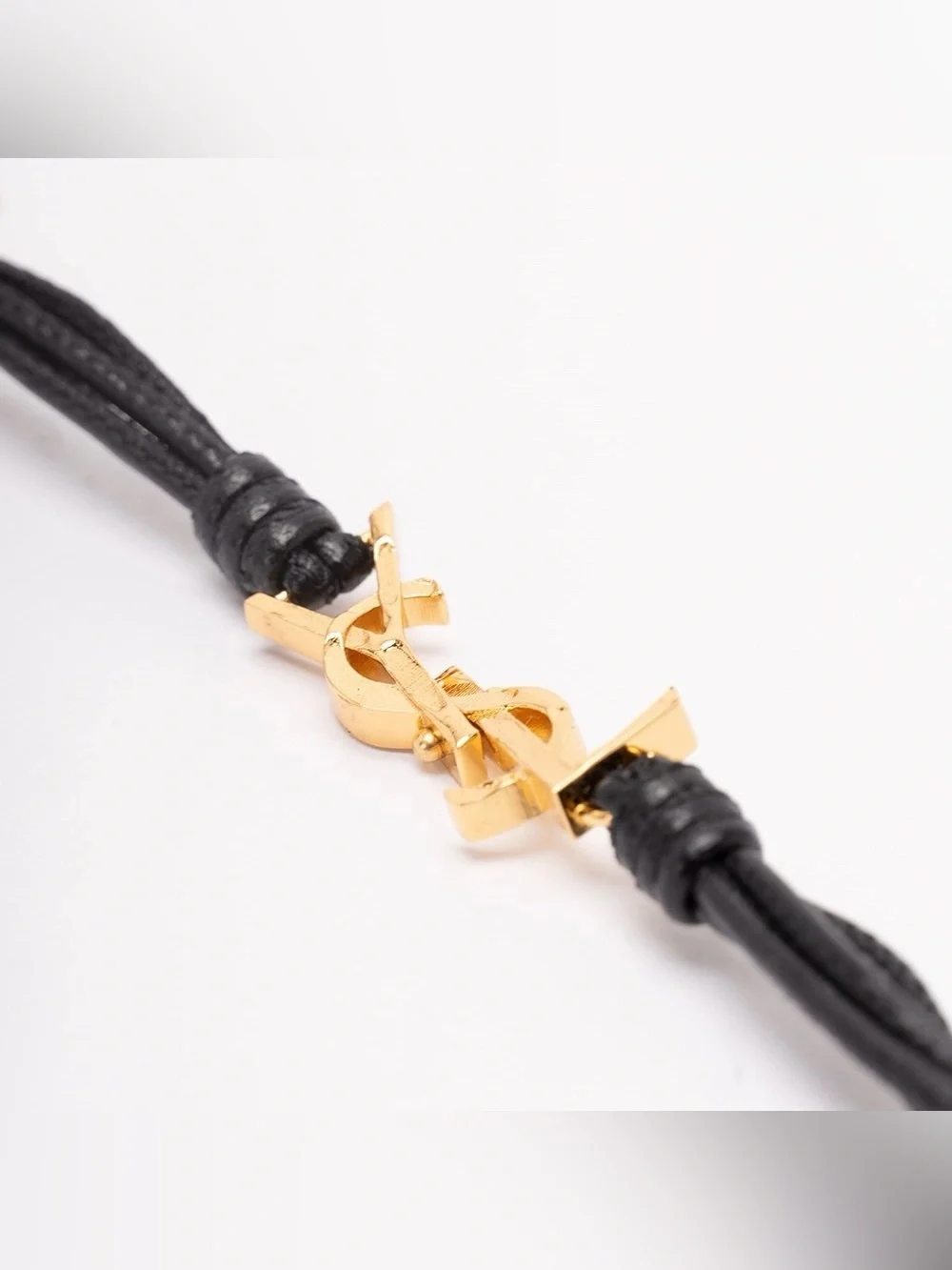 SAINT LAUTENT Cassandra YSL logo multi strand leather bracelet